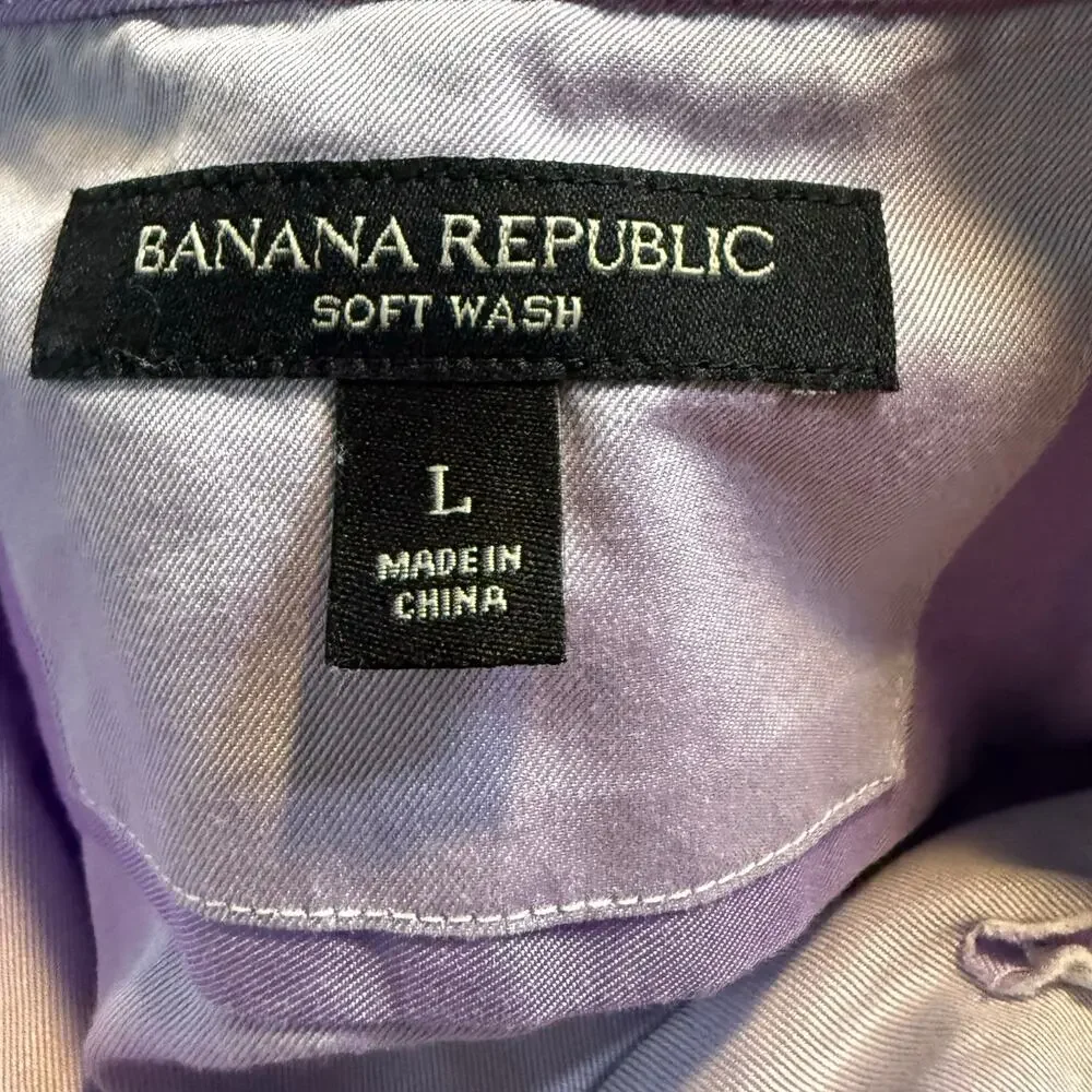 Banana Republic Soft Wash Lavender Button Down Shirt, Men's Size Large